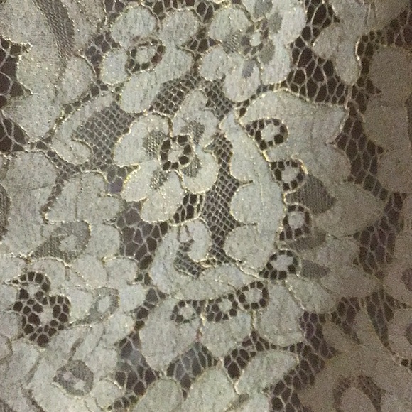 Joie Women’s Lace Pull On Skirt Cream Ivory Metallic L - Picture 4 of 10